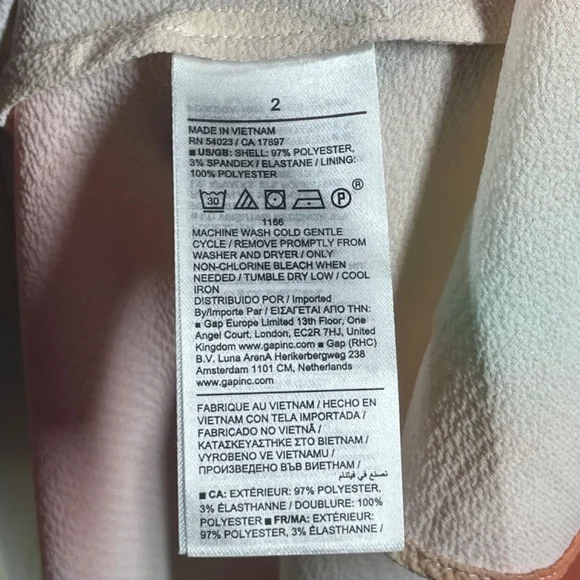 NEW Banana Republic Dress Womens 2 pink orange green water color maxi - Picture 8 of 11